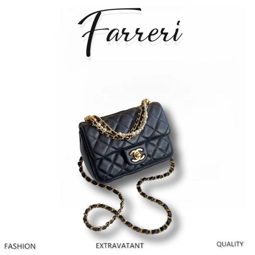 香奶奶 24P方胖子珍珠链条口盖包 （正品皮） 商品图0