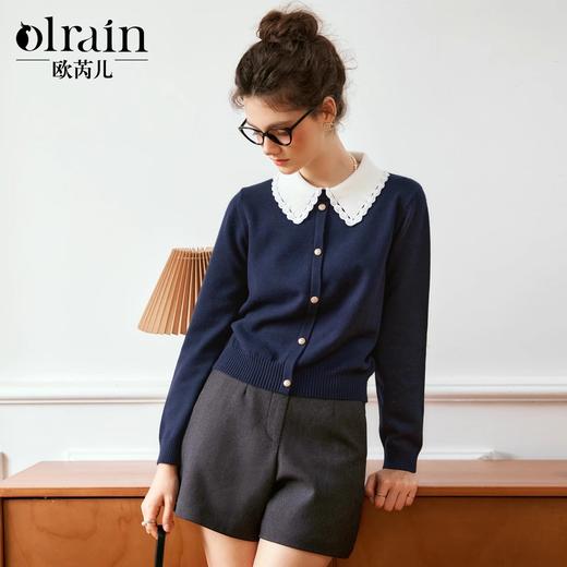 
OLrain欧芮儿法式撞色针织衫女秋季2024年新款休闲减龄套头上衣 商品图0