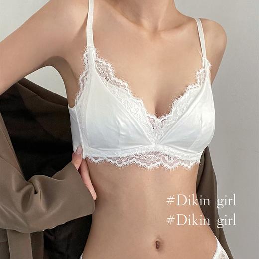 小胸聚拢内衣女薄款显大胸三角杯无钢圈蕾丝文胸罩套装法式防下垂 商品图1