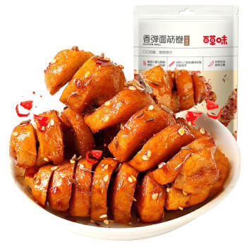 百草味 香弹面筋卷135g 豆干麻辣小吃小零食烤面筋 商品图1