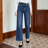 OLrain欧芮儿法式牛仔长裤女秋季2024年新款高腰直筒复古阔腿长裤 商品缩略图3