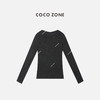 COCO ZONE 简约字母长袖打底衫时尚圆领休闲上衣CC2C2046 商品缩略图1