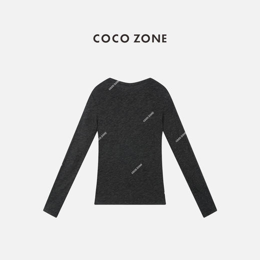COCO ZONE 简约字母长袖打底衫时尚圆领休闲上衣CC2C2046 商品图1