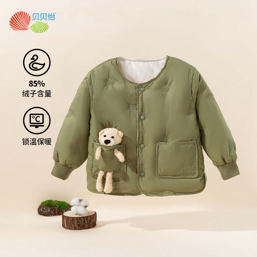 贝贝怡童装儿童轻薄羽绒服三防男童宝宝冬装2024冬季新款小童外套ZB4DS035 商品图3