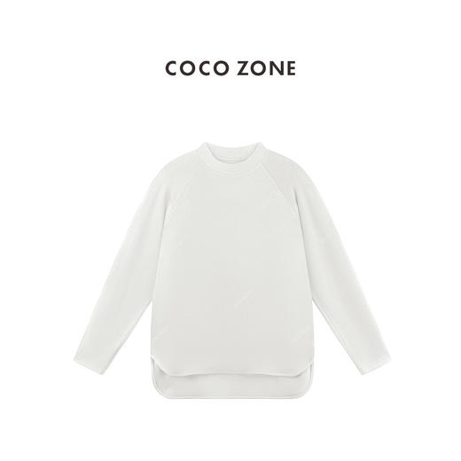 COCO ZONE 设计感圆领长袖T恤纯色简约百搭上衣CC1C1841 商品图1