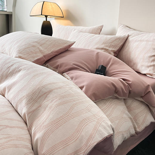 【流年款-40支A类三层纱提花四件套】40sA类全棉水洗绵三层纱提花四件套柔软透气床品件套 商品图2