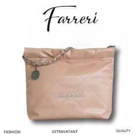 香奶奶 22bag 垃圾袋 手袋 正品尾皮 奶茶杏银扣 小号