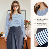 
OLrain欧芮儿条纹长袖T恤女秋季2024年新款设计感一字领休闲上衣 商品缩略图2