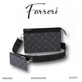 驴家M81124 老花满印 手拿 单肩斜跨包黑花