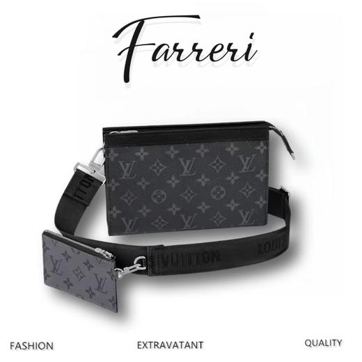 驴家M81124 老花满印 手拿 单肩斜跨包黑花 商品图0