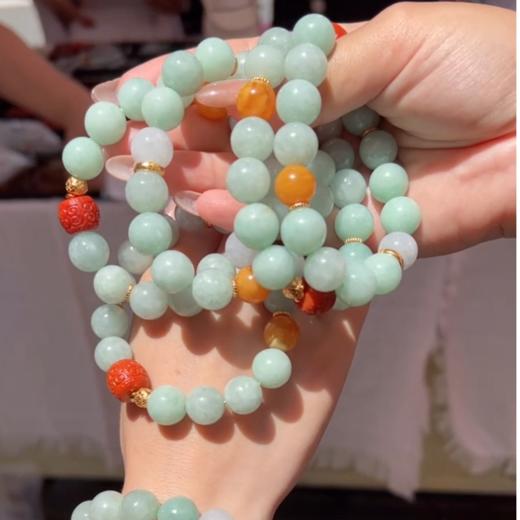 玉美人菲菲HZ/S925翡翠单圈手串圆珠约12mm/多样性发一 商品图0