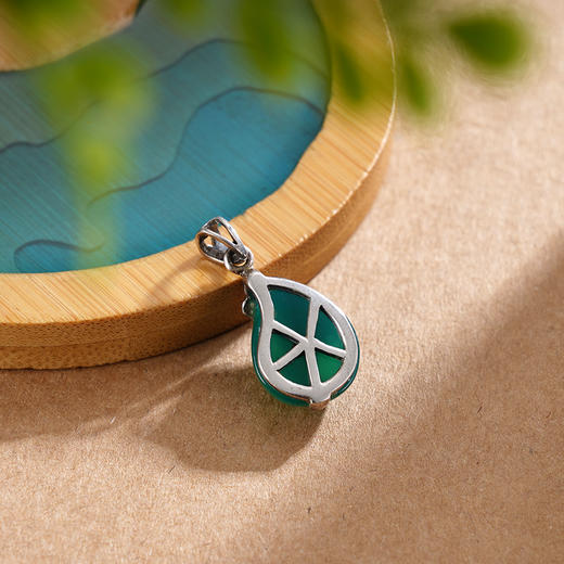 子佩集S925银【凝烟】玉髓吊坠【CY962913】纯银绿玉髓(不含链)2408 商品图2