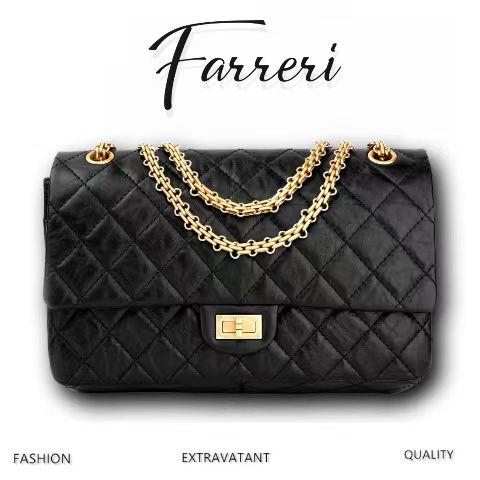 香奶奶 3尺寸！ 复刻2.55正品皮 黑金 意大利【Montebello】原厂胎牛皮 商品图0