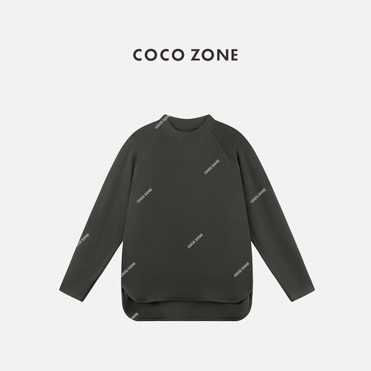 COCO ZONE 设计感圆领长袖T恤纯色简约百搭上衣CC1C1841 商品图0