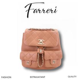 香奶奶 23P新款 Duma双肩包 牛皮 大号焦糖