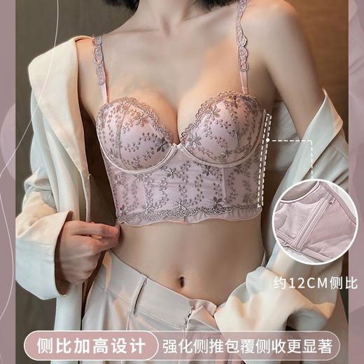 内衣女小胸聚拢纯欲风收副乳防下垂调整型法式蕾丝无钢圈文胸套装 商品图2