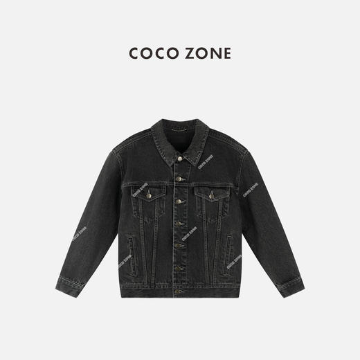 COCO ZONE 秋季高级感翻领牛仔外套简约长袖上衣CC1C1916 商品图5