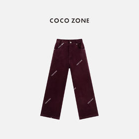 COCO ZONE 简约灯芯绒休闲裤显瘦百搭直筒裤CC2C2081
