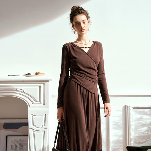 
OLrain欧芮儿法式V领针织套装女秋季2024新款修身收腰显瘦两件套 商品图3