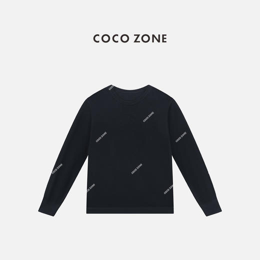 COCO ZONE 100绵羊毛长袖针织衫纯色圆领上衣CC2C1329 商品图1