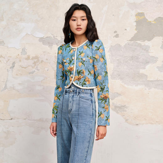 欧式复古扶桑花提花外套女蕾丝吊带内搭 商品图2