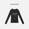 COCO ZONE 简约字母长袖打底衫时尚圆领休闲上衣CC2C2046 商品缩略图0