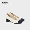 和诚行 2024秋冬新款小香风通勤百搭粗中跟单鞋女气质真皮0010831 商品缩略图4