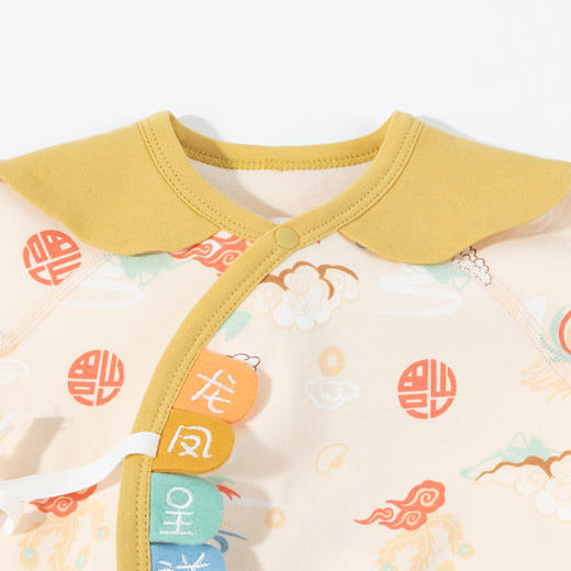 【含初生帽子】春秋新生儿连体衣满印祥云哈衣爬爬服内衣满月服ZB3DL035 商品图3