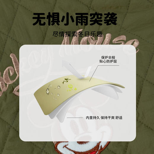 迪士尼【夹棉保暖】24冬季新款男童棒球风棉服拼色连帽防风保暖外套ZD4DS025 商品图5