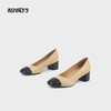 和诚行 2024秋冬新款小香风通勤百搭粗中跟单鞋女气质真皮0010831 商品缩略图2