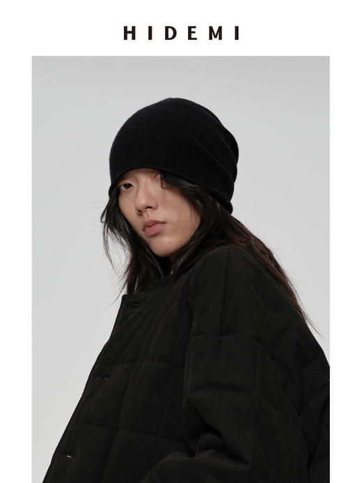 HIDEMI【辛芷蕾同款】进口美利奴羊毛极简堆堆感慵懒冷帽 黑色/摩卡灰/羊毛米/卡其酥/艺术灰 商品图5