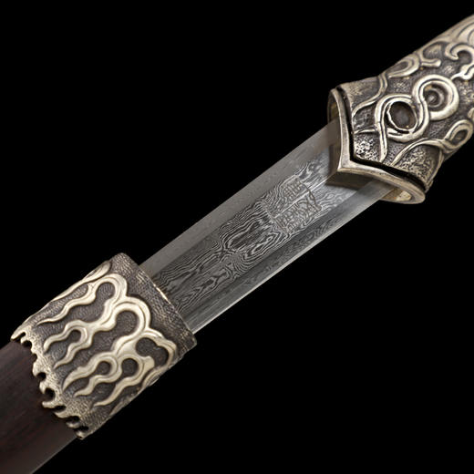 天照短剑  龙泉沈广隆宝剑 花纹钢宝剑 仿古宝剑 未开刃 商品图3