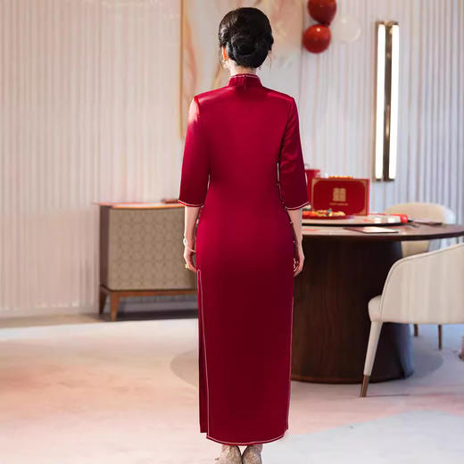 LHS06182高端喜婆婆婚宴装喜服新款刺绣旗袍春秋礼服高贵年轻 商品图3