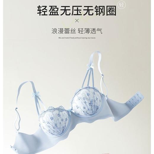 少女纯欲圆圆胸型内衣 小胸聚拢无钢圈 收副乳防下垂性感蕾丝文胸罩 商品图0