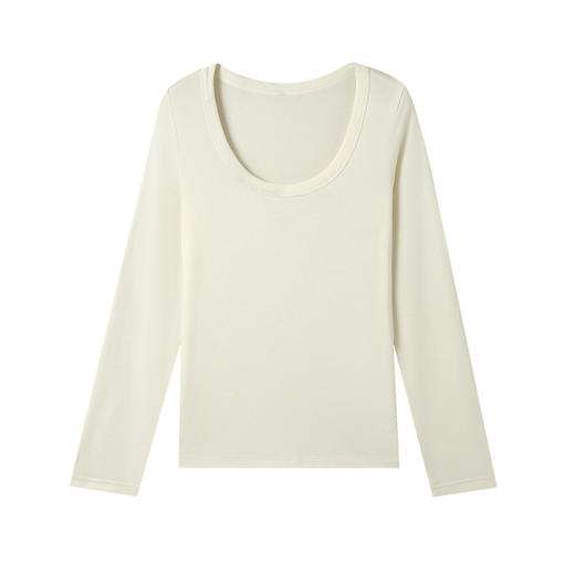 【2024秋冬新品】兰精天丝诺羊毛肌底衣 圆领纯色保暖内搭长袖百搭睡衣 商品图4