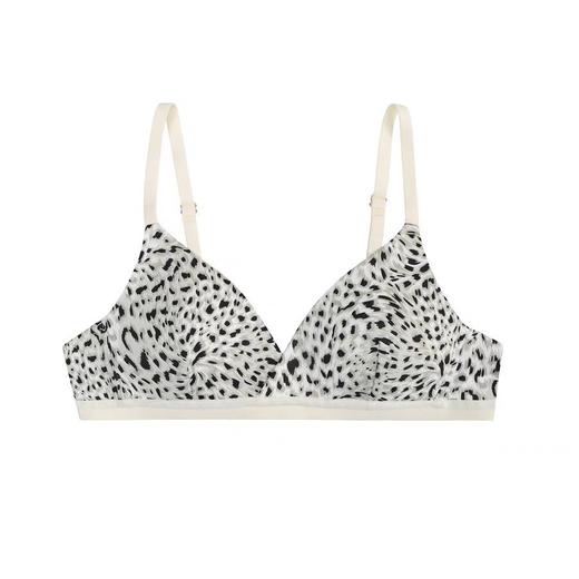 纯欲豹纹三角杯小胸内衣女无钢圈舒适防下垂透气文胸罩套装新款 商品图4