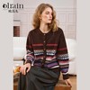 OLrain欧芮儿法式咖色毛衣女秋季2024年新款慵懒软糯提花针织开衫 商品缩略图0