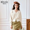 OLrain欧芮儿V领杏色毛衣女秋季2024年新款立体钩花田园风外套 商品缩略图0