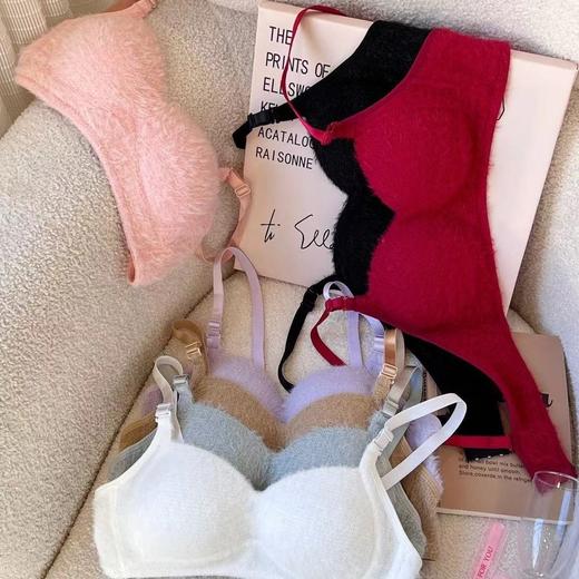 2024秋冬新款毛茸茸舒适辣妹美背文胸罩 聚拢无钢圈内衣女  商品图3