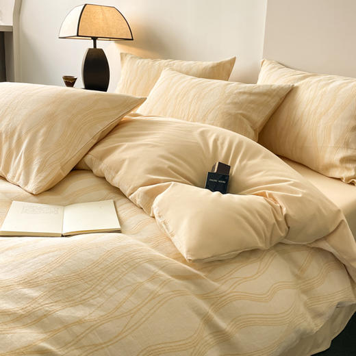 【流年款-40支A类三层纱提花四件套】40sA类全棉水洗绵三层纱提花四件套柔软透气床品件套 商品图5