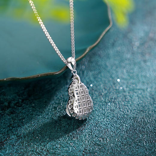 子佩集S925银【凌波葫芦】套链【DZ016274】纯银白玉髓项链2408 商品图3