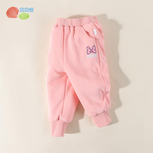 迪士尼【加厚保暖棉裤】冬装新款女童装婴幼宝宝松紧腰长裤儿童束脚裤子ZD4DK026 商品图4