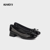 和诚行 2024秋冬新款漆皮蝴蝶结温柔气质女鞋低跟浅口单鞋0010829 商品缩略图4