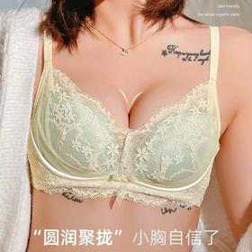 内衣女聚拢小胸显大收副乳防下垂无钢圈纯欲风蕾丝新款2024文胸罩