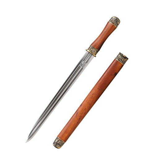 迎春短剑   花纹钢宝剑 硬剑一体剑龙泉沈广隆宝剑  未开刃 商品图7