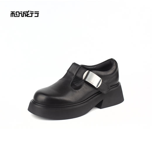 和诚行 2024秋冬新款玛丽珍百搭乐福鞋英伦厚底女鞋小皮鞋2090001 商品图1