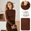 OLrain欧芮儿咖啡色长袖针织衫女秋季2024新款简约丝光羊毛打底衫 商品缩略图2