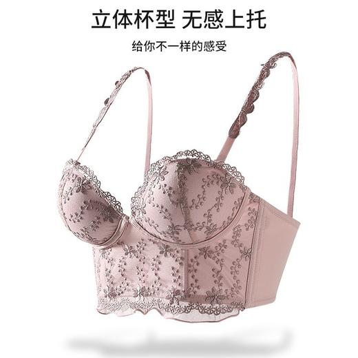 内衣女小胸聚拢纯欲风收副乳防下垂调整型法式蕾丝无钢圈文胸套装 商品图1