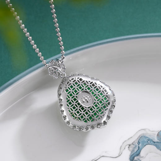 子佩集S925银【笑口常开】套链【DZ017223】纯银绿玉髓弥勒佛项链2408 商品图3