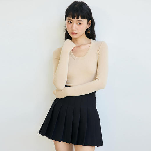 【2024秋冬新品】兰精天丝诺羊毛肌底衣 圆领纯色保暖内搭长袖百搭睡衣 商品图2